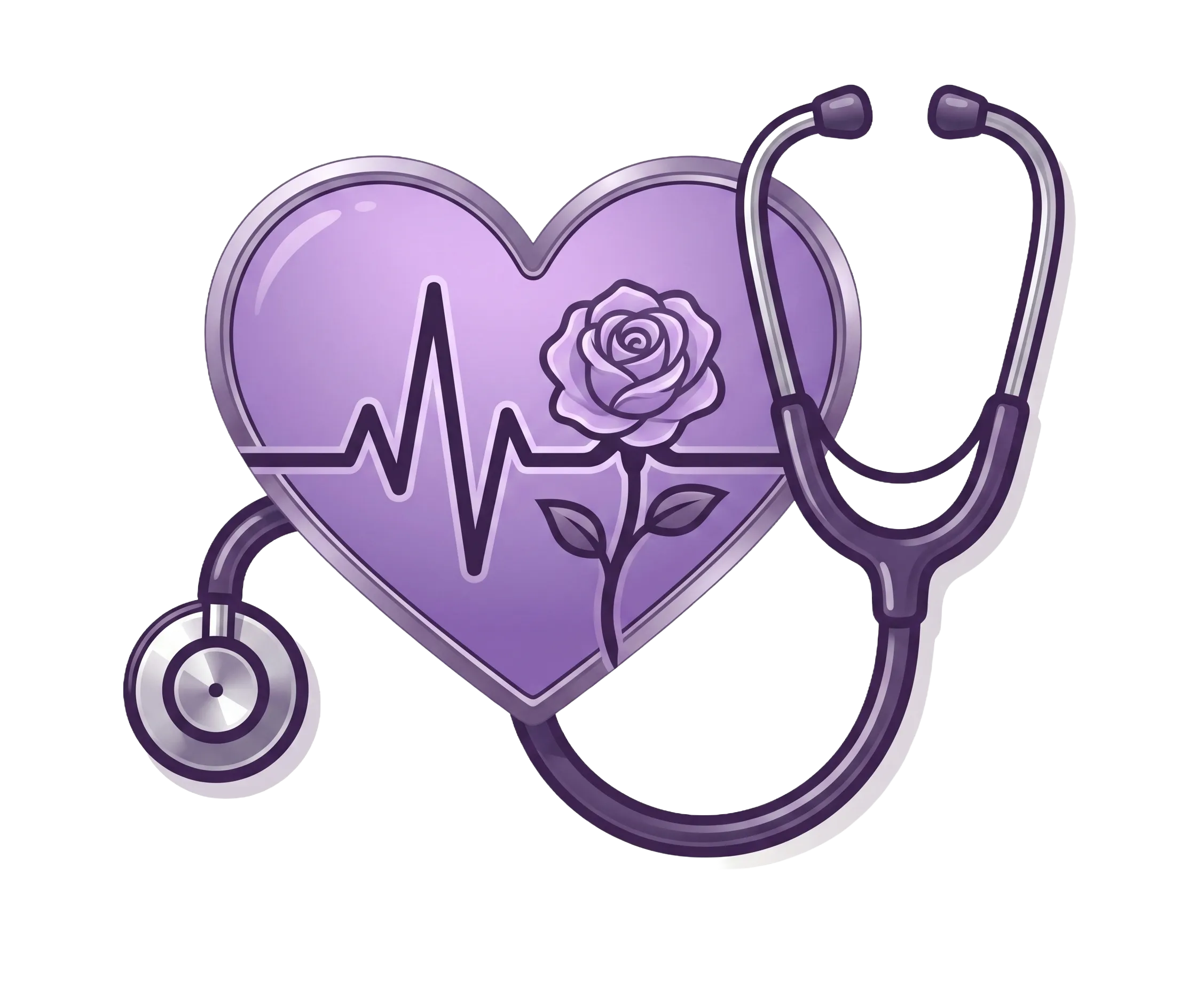 Heart with stethoscope illustration